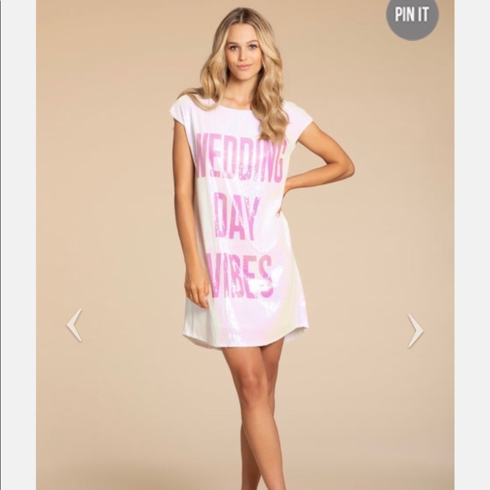 Hayley Paige Occasions White and Pink Wedding Dress